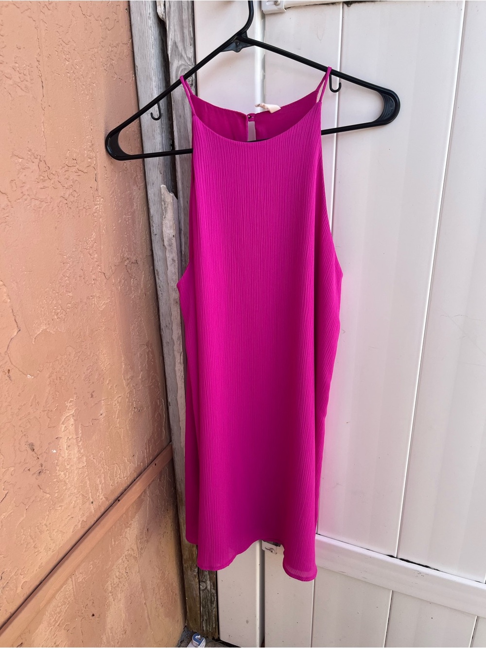 Tyche Hot Pink Textured Sleeveless Dress Sz S